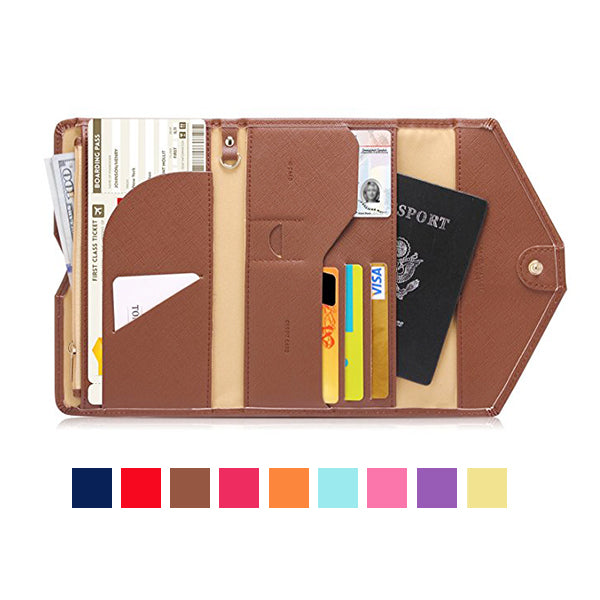 Honana HN-PB2 9 Colors Fashion Leather Travel Passport Holder Credit Card Tickets Organizer