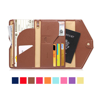 Honana HN-PB2 9 Colors Fashion Leather Travel Passport Holder Credit Card Tickets Organizer