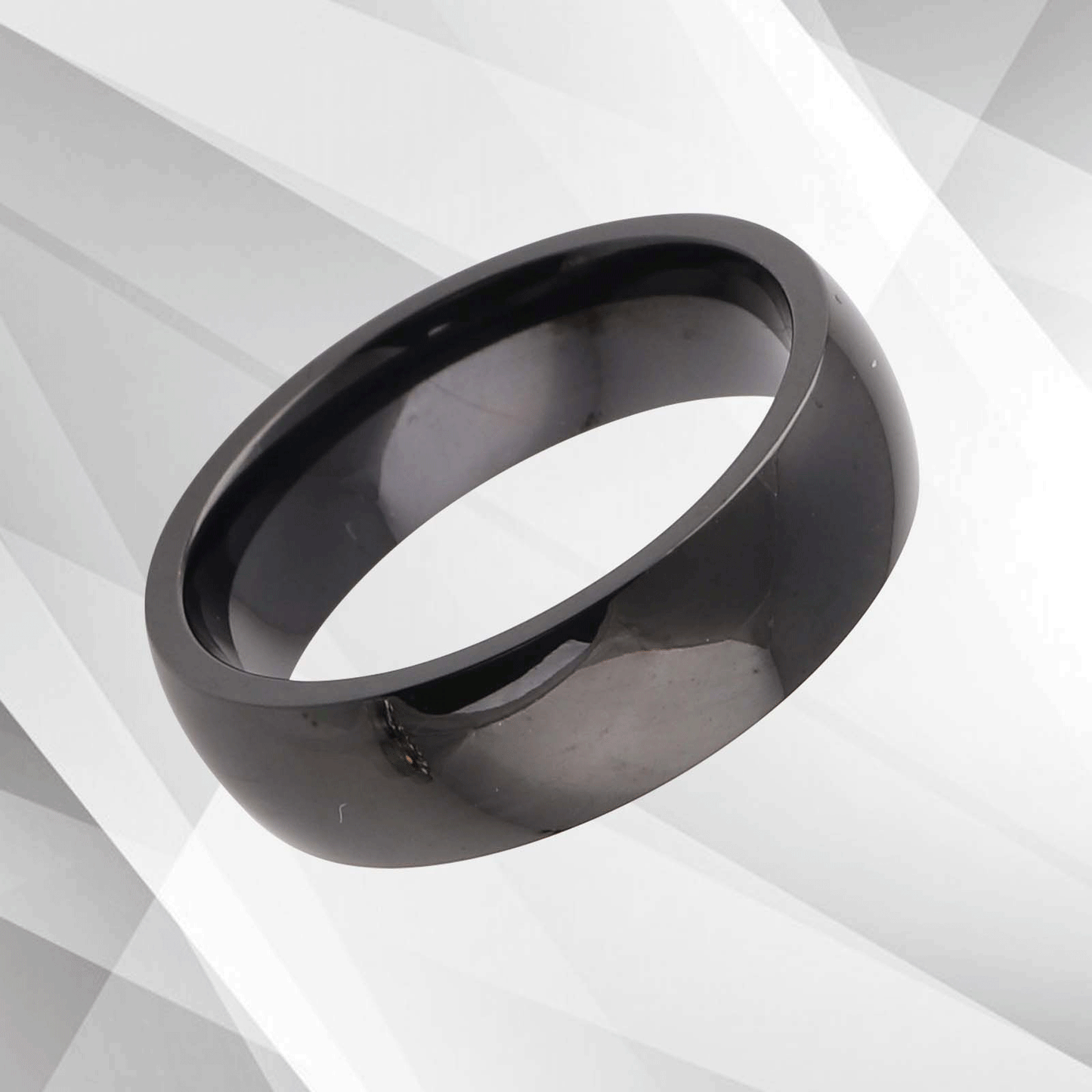 6mm Men’s Sparkling Anniversary Black Titanium Wedding Band Ring