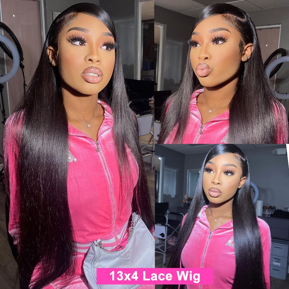 13x4 Bone Straight Lace Front Wig 30 40 Inch Lace Front Human Hair