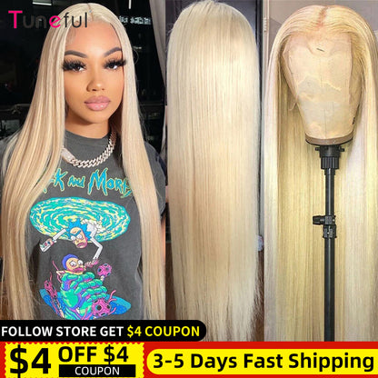 13x6 Hd Transparent 613 Blonde Lace Front Human Hair Wigs 4x4 Closure