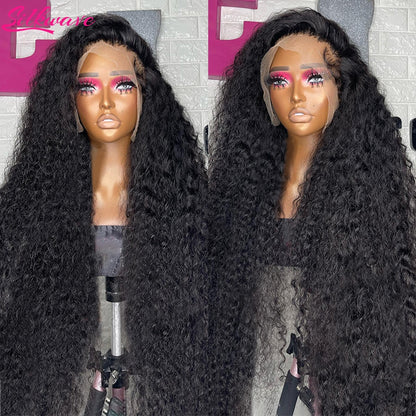 13x6 Hd Lace Frontal Wig Deep Wave 250 Density Curly Human Hair