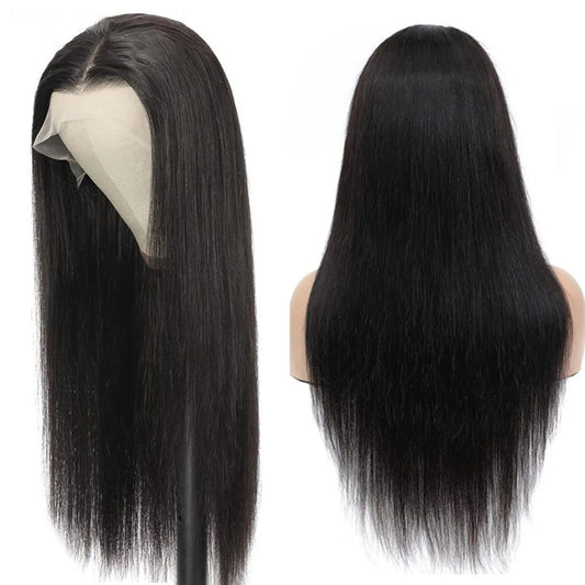 Color: 7A 13x4 Head Cover150, Size: 16inch 40cm - Headgear With Straight Human Hair