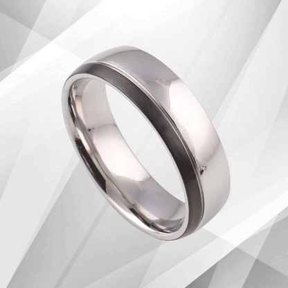 Contemporary Men’s Anniversary Engagement Wedding Ring 18Ct White Gold