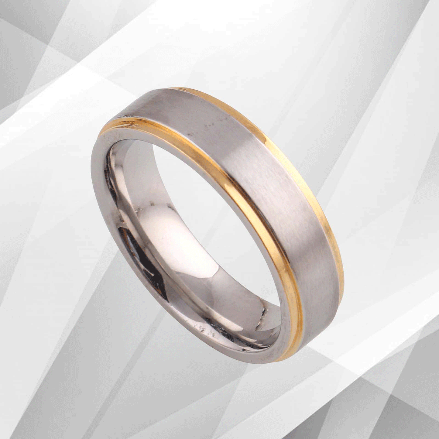 18Ct Yellow And White Gold Plating Tungsten Carbide Wedding Engagement