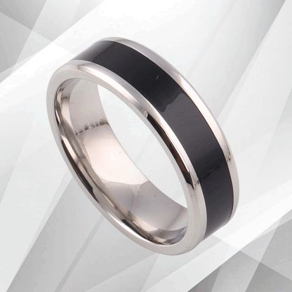 Men’s Flat Shape Tungsten Wedding Engagement Male Band Ring 18Ct White