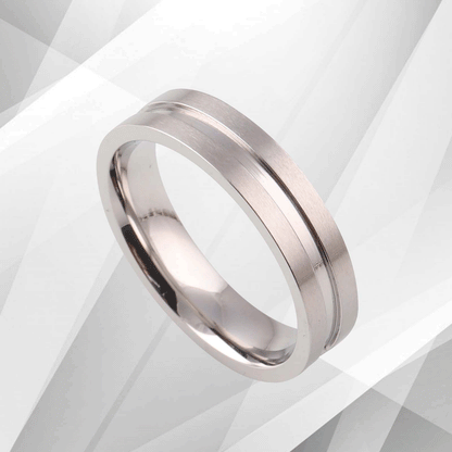 Beautiful Flat Tungsten Men’s 18Ct White Gold Over Engagement Wedding