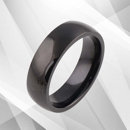 6mm Men’s Sparkling Anniversary Black Titanium Wedding Band Ring