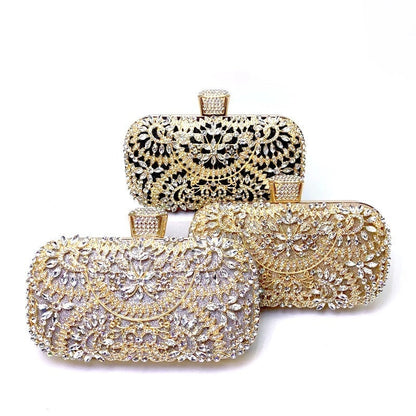 2022 Diamond Evening Clutch Bag For Women Wedding Golden Clutch Purse