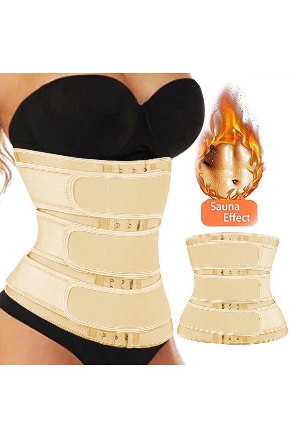 9 Steel Bones Latex Belt Waist Trainer with Hook