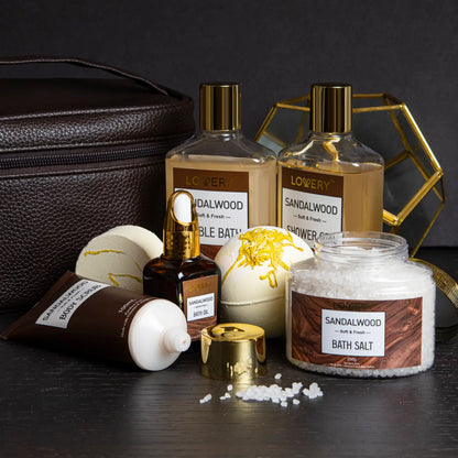 Wholesale Spa Kit for Men - Sandalwood Bath Gift Set-Personal Self Kit