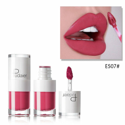 Pudaier Lipstick Small White Bottle Matte Lip Gloss Color Development