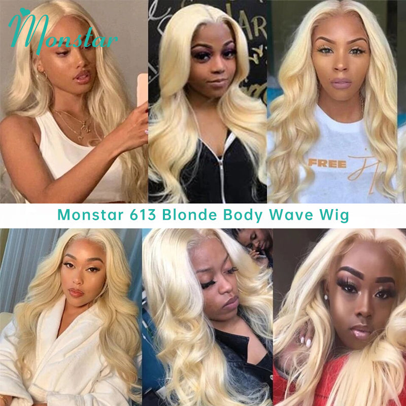 30 32 34 Inch 13x4 13x6 613 Lace Frontal Wig Honey Blonde Colored