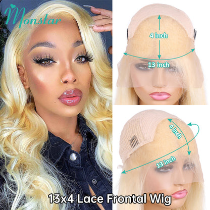 30 32 34 Inch 13x4 13x6 613 Lace Frontal Wig Honey Blonde Colored