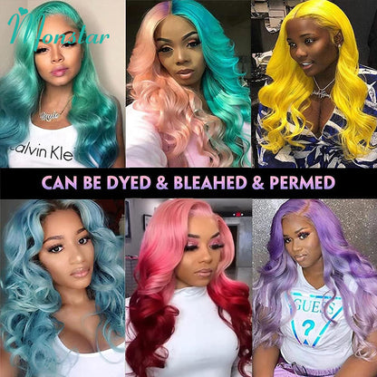 30 32 34 Inch 13x4 13x6 613 Lace Frontal Wig Honey Blonde Colored