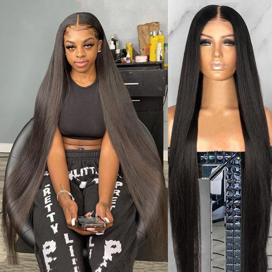 30 40 Inch Straight Lace Front Wig Brazilian 13x4 Hd Lace Frontal Pre