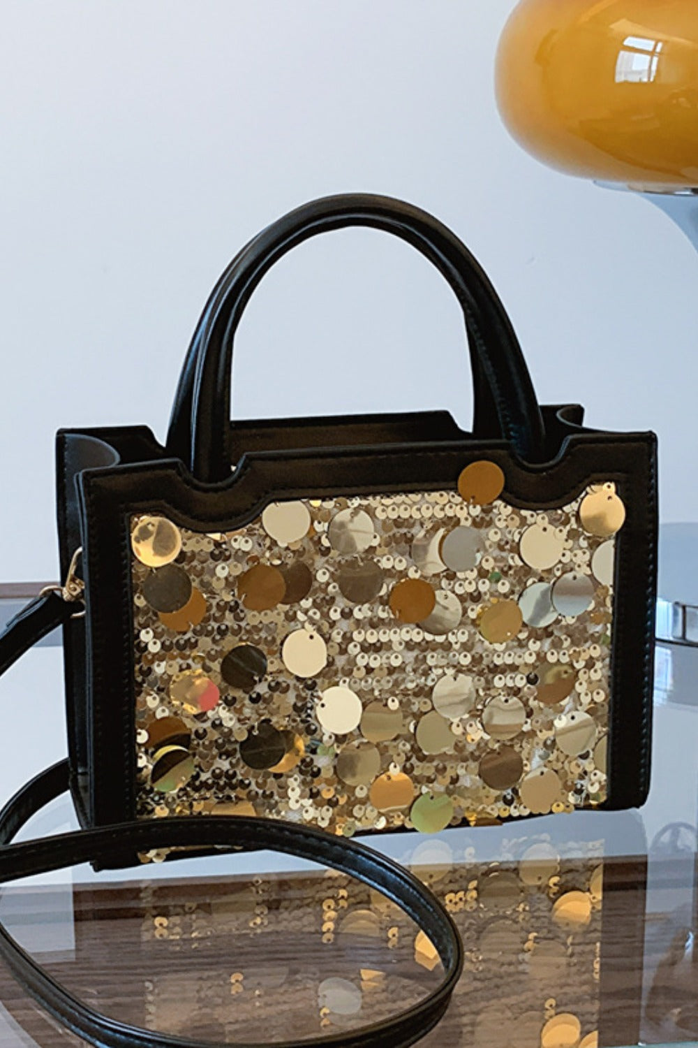 PU Leather Sequin Handbag