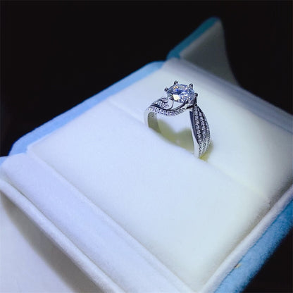 1 Carat Moissanite 925 Sterling Silver Ring