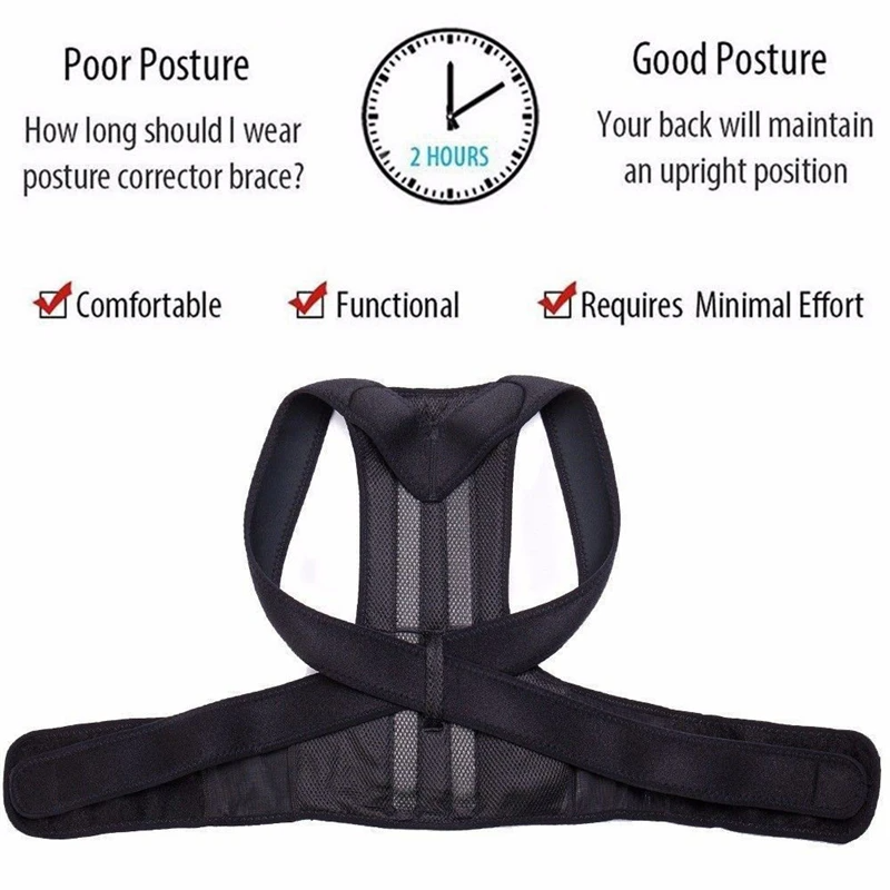 Adjustable Posture Corrector Low Back Support Shoulder Brace Belt For