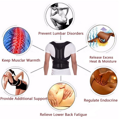 Adjustable Posture Corrector Low Back Support Shoulder Brace Belt For