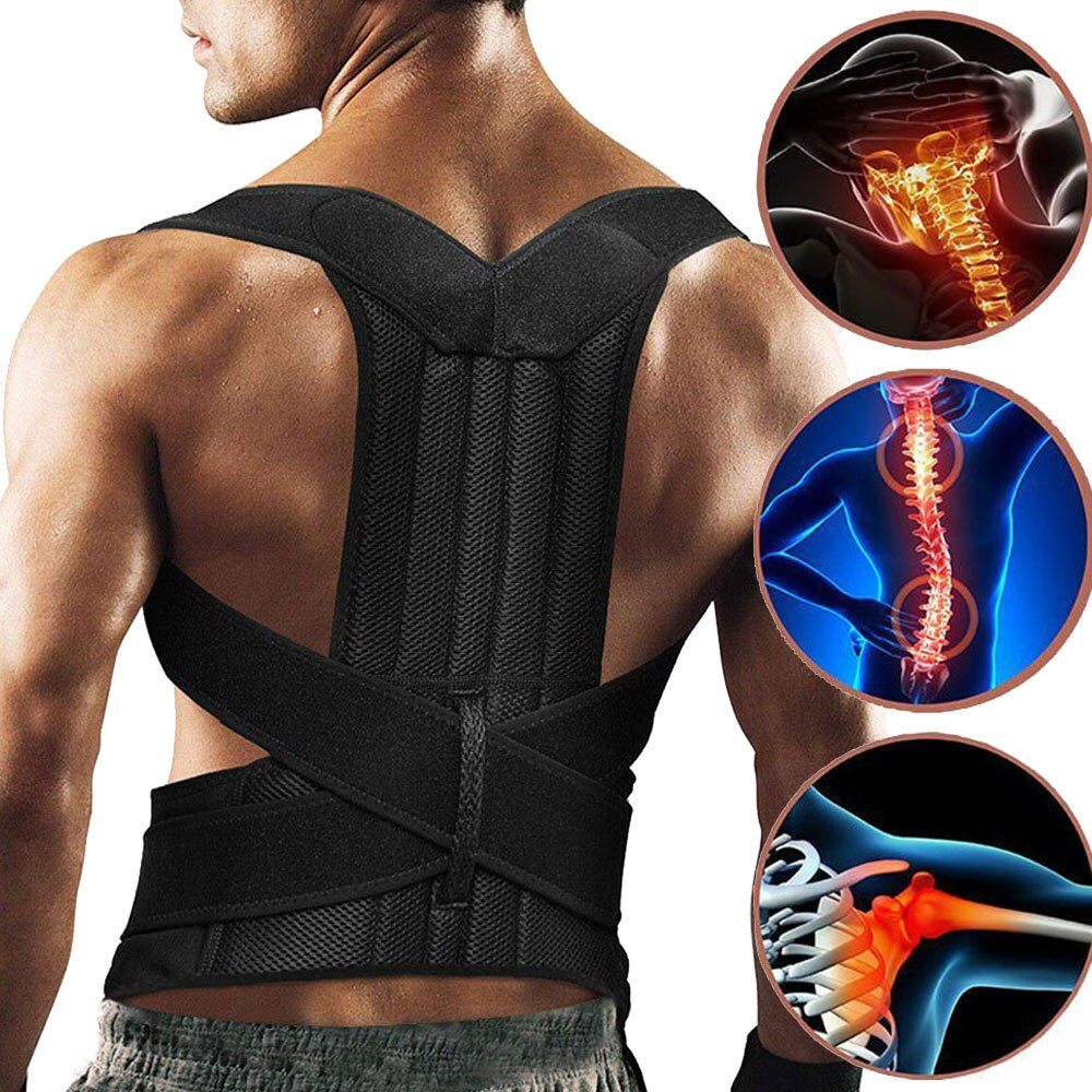 Adjustable Posture Corrector Low Back Support Shoulder Brace Belt For