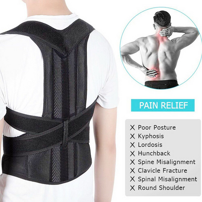 Adjustable Posture Corrector Low Back Support Shoulder Brace Belt For