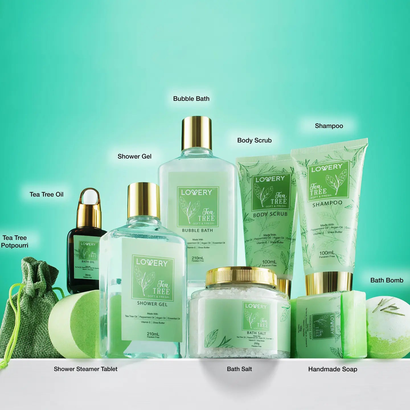 Wholesale Tea Tree Bath & Body Set - Luxury Aromatherapy Home Spa Set