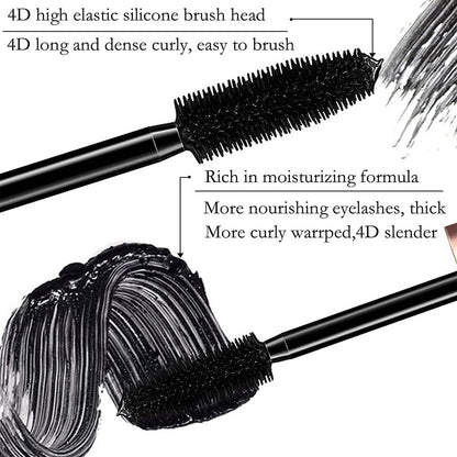 1/2 Pack Black 4D Silk Fiber Eyelash Mascara Extension Makeup