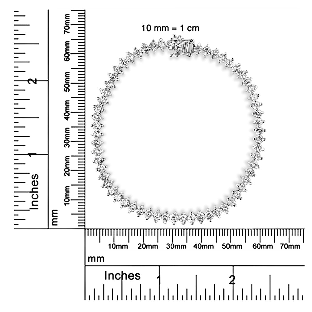 14K White Gold 5 1/2 Cttw Round Diamond 2-Prong Tennis Bracelet (H-I C