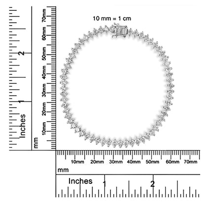 14K White Gold 5 1/2 Cttw Round Diamond 2-Prong Tennis Bracelet (H-I C