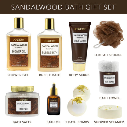 Wholesale Spa Kit for Men - Sandalwood Bath Gift Set-Personal Self Kit