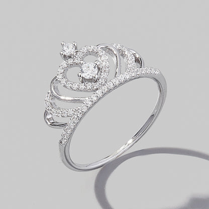 Crown Shape Zircon 925 Sterling Silver Ring