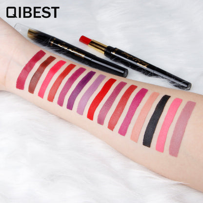 QIBEST Double-Ended Lipstick Pen Moisturizing Matte Matte Lipstick + L