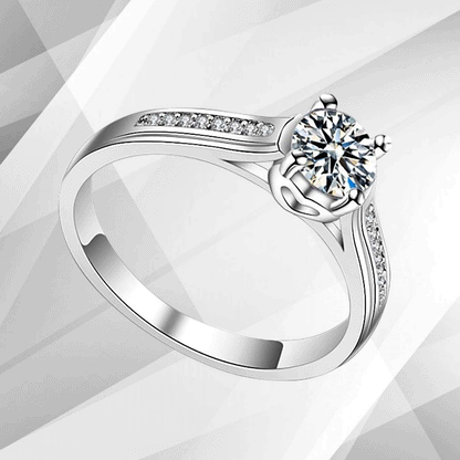 1.80Ct Round-Cut 17 Diamonds Solitaire Girls Engagement Ring 18K White