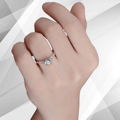 1.80Ct Round-Cut 17 Diamonds Solitaire Girls Engagement Ring 18K White