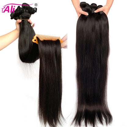 Alianna 36 38 40 Inch Human Hair Bundles #1b Straight Bundles Remy