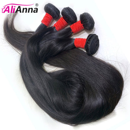 Alianna 36 38 40 Inch Human Hair Bundles #1b Straight Bundles Remy