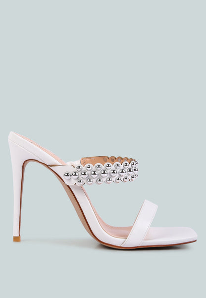 Bandy Stieletto Heel Metal Stud Sandals