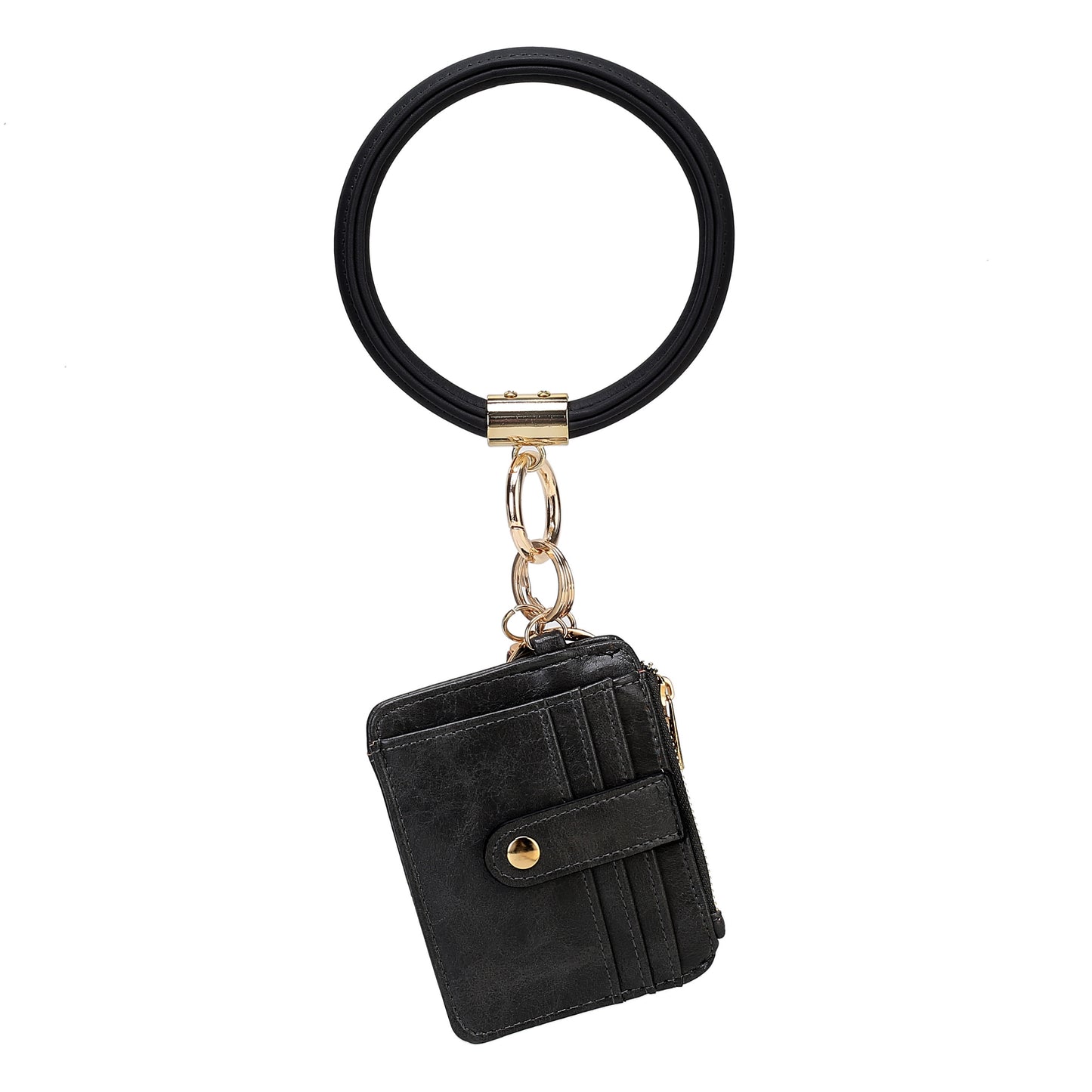 MKF Collection Jordyn Vegan Leather Bracelet Keychain with a Credit Card Holder by Mia k