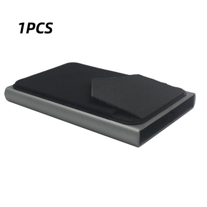 1PCS Grey Aluminum Card Holder RFID Credit Card Holder Automatic Pop-up Bank Card Box Mini car Package