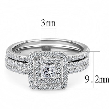 Women Stainless Steel Cubic Zirconia Rings DA064