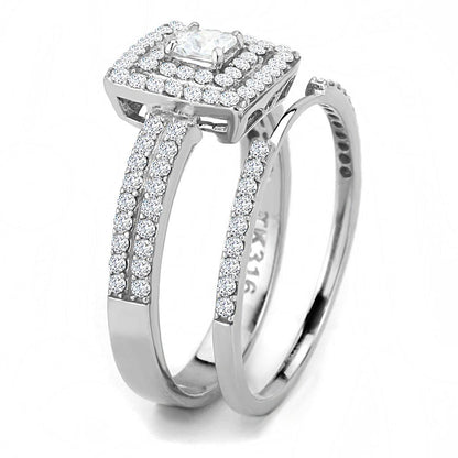 Women Stainless Steel Cubic Zirconia Rings DA064