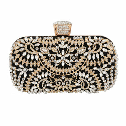 Diamond Evening Clutch Bag For Women Wedding Golden Clutch Purse Chain