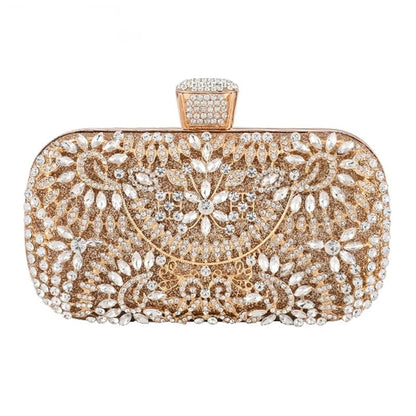 Diamond Evening Clutch Bag For Women Wedding Golden Clutch Purse Chain