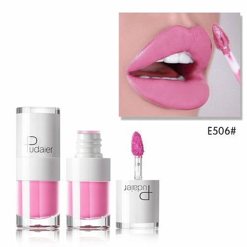 Pudaier Lipstick Small White Bottle Matte Lip Gloss Color Development