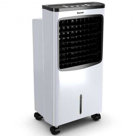 3-in-1 Portable Evaporative Air Conditioner Cooler with Remote Control - Color: White