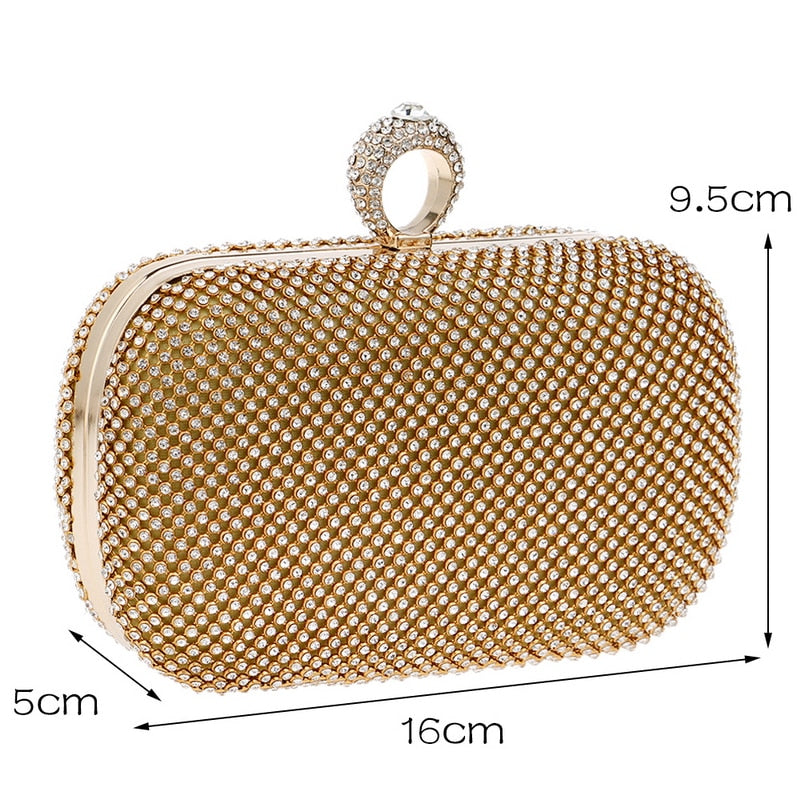 Evening Clutch Bags Diamond-Studded Evening Bag With Chain Shoulder