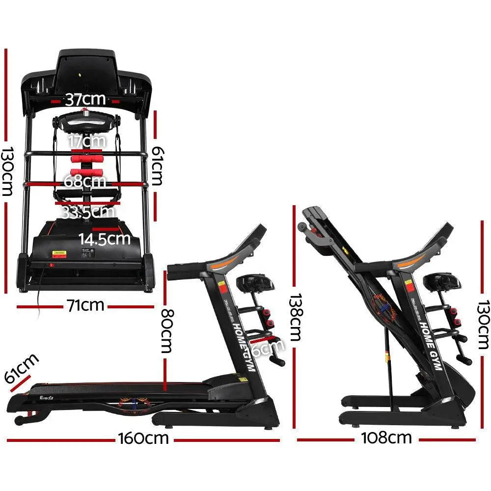 Everfit Electric Treadmill 480mm 18kmh 3.5HP Auto Incline Home Gym Run