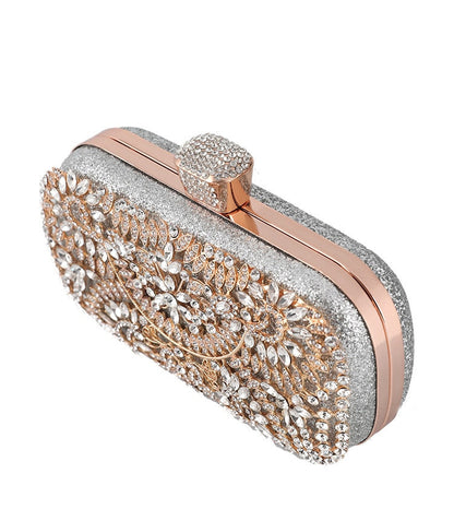 Diamond Evening Clutch Bag For Women Wedding Golden Clutch Purse Chain