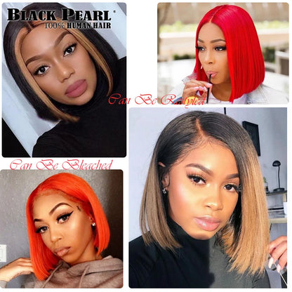 Bone Straight Lace Front Human Hair Wigs For Women Brazilian Hair